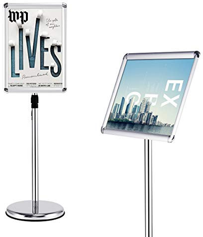 GIANTEX Porte Affiche sur Pied A3 Présentoir Support de Panneau Rotatif en Acier Inoxydable pour Publicité Exposition avec Base Stable (A3)