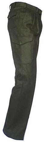 LD Jagdhose, Lodenhose mit Beintasche u. Messertasche, Oliv (64)