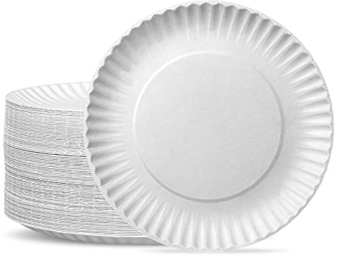 GUSTO [9 Inch - 500 Count Uncoated White Paper Plates, Dessert Plates Disposable - Decorative Craft Paper - (Formerly Comfy Package)