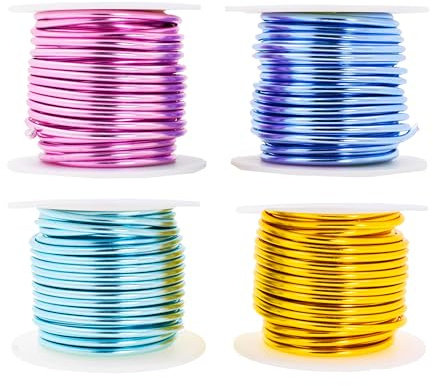 Mandala Crafts 2.5mm 10 Gauge Pastel Color Anodized Aluminum Wire for Sculpting, Armature, Jewelry Making, Gem Metal Wrap, Garden, Colored and Soft, 4 Rolls