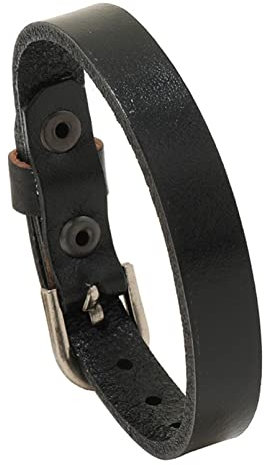 COMSY Robustes Punk-Lederarmband für Herren, verstellbares Armband, Vintage-Stil für Familie und Freunde, Freund, Ehemann,Schwarz