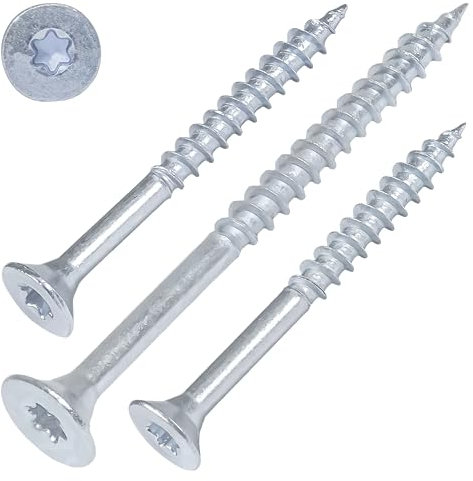 SCREW REBEL Spanplattenschrauben 6,0 x 120 mm - 100 Stück, blau verzinkt, Torx, ECO-Serie mit Senkkopf, Teilgewinde, TX30