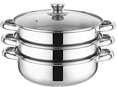 Spremiagrumi a vapore in acciaio inox a 3 strati per tutti i tipi di fornelli