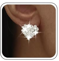 Atentuyi Orecchini a Bottone a Cuore con Diamanti Orecchini a Bottone con Strass da Sposa in Argento Orecchini con Strass da Sposa Amore Gioielli per Donne e Ragazze