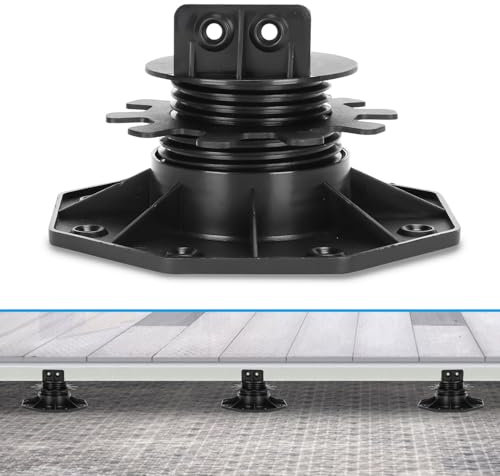 Jiubiaz 50 x Stelzlager Höhenausgleich 18-140 mm Höhe wählbar Stellfüße justierbarer Plattenlager Terrassenlager für Terrassendielen-Unterkonstruktion Holz WPC, Größe:30-60 mm