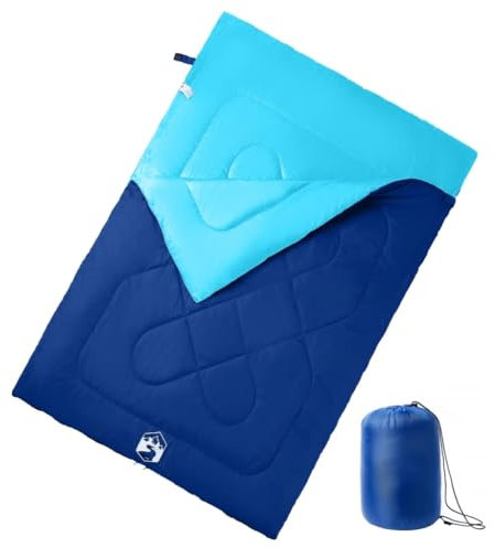 vidaXL Saco de Dormir Doble y Almohadas Camping Adultos 3-4 Estaciones, Saco de Dormir para Camping, Saco de Dormir Doble para Adultos, Saco de Dormir para 2 Personas