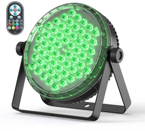 Oloaxolx Faretto Par Led 120 W，60 Leds Luce Palcoscenico Con Telecomando, luci discoteca RGBW 4 in 1 Effetto Arcobaleno, 8CH/DMX512/strobo discoteca Per Fest,Matrimoni, Bar, Club, Decorazione
