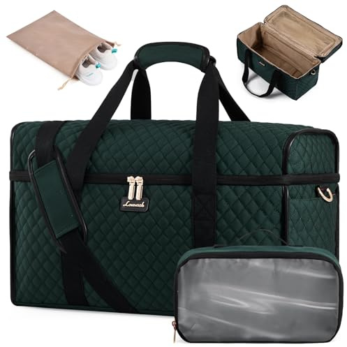 LOVEVOOK Travel Bags for Women, Weekend Overnight Maternity Duffel Gym Large Opening Hospital Holdall Carry On Flight Bag Womens, Cabin Hand Luggage with Shoe Pocket