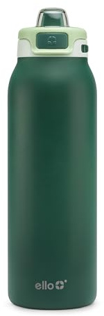 Ello Pop & Fill Stainless Steel Water Bottle with Quick Fill Technology, Double-Walled and Vacuum Insulated Metal, Leak-Proof Closure Lid, Drinking Cup and Tumbler, Reusable