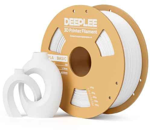 DEEPLEE PLA Basic 1.75mm 3D Printer Filament White 1kg