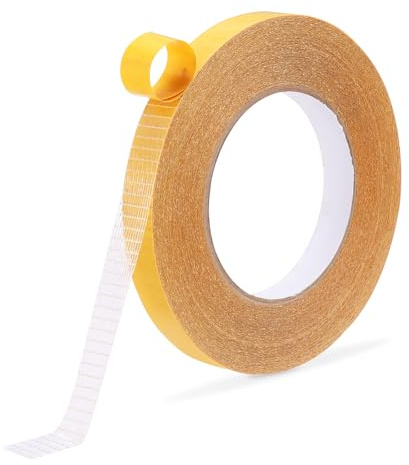 Mynoozi 0.6in. 33ft. Long Double Sided Fabric Tape, Multifunctional Double Sided Tape Heavy Duty, Clear Tape for Clothes, Double Stick Carpet Tape