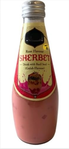 Rose Flavour Sherbet Drink with Basil Seed - 290ml (Pack of 12) Elevate Your Everyday With A Moment Of Pure Indulgence