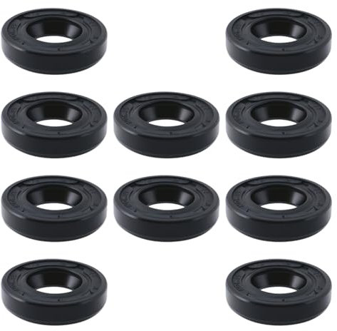 VGOL Lot de 10 joints d'étanchéité pour arbre de mijotage NBR à double lèvre avec ressort en caoutchouc nitrile butadiène noir 12 x 22 x 5 mm