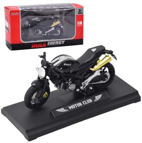 LKNBIF Motorbike Toys Kids Alloy Motorbike Model 1:18 Pull-Back Motorbikes Vehicle Model for Kids Age 3+ Toys Gift Birthday-Black