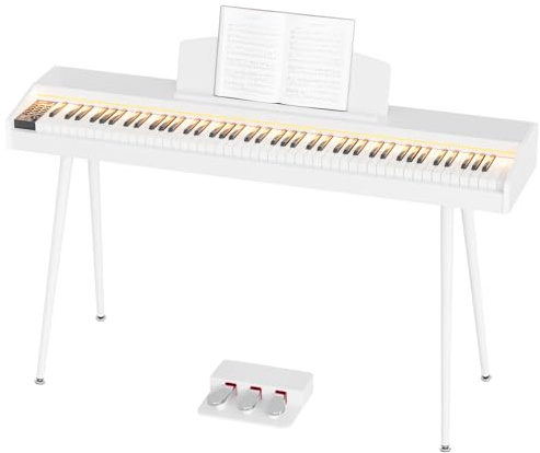 JOINATRE 88 Keys Weighted Keys Digital Keyboard Piano with Adjustable Light, Full Size Hammer-action Electronic Piano Keyboard,3 Pedal,Full-featured Keyboard for Beginner,Kids,Adults