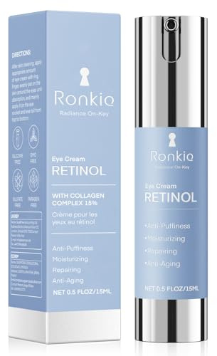 Retinol Eye Cream for Dark Circles: Anti-Wrinkle Under Eye Cream - Night Care Eye Cream Reduces Eye Bags 0.5 fl. oz