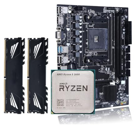 Placa Madre Placa Base A320 con procesador Ryzen R5 2600, DDR4, 16 GB de Memoria a 3200 MHz, Fit For Kllisre A320kit