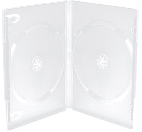 50 x 14mm klara CD-, DVD- och Bly Ray-fodral med transparent ficka för lock