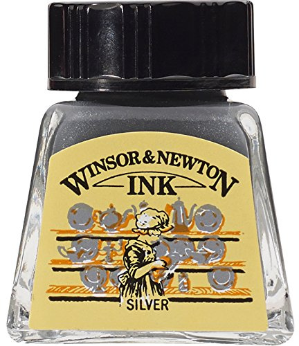 Winsor & Newton Drawing Ink, 14ml Bottle, Silver