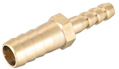 sourcing map Schlauch ID Messing Reduzierstück Widerhaken Schlauchanschluss Adapter 10 mm x 6 mm Widerhaken (1 Stück)