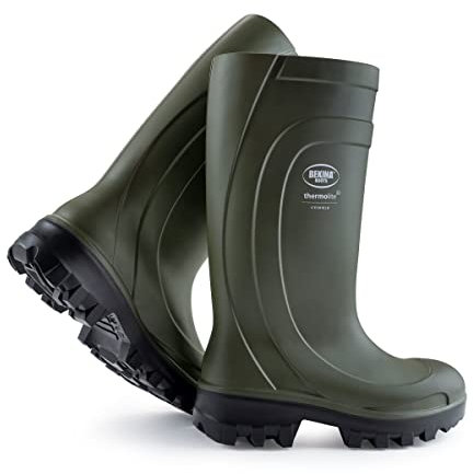 Thermolite Iceshield S5 Sicherheitsstiefel für Herren und Damen mit Stahlkappe und Stahlsohle, rutschfest, Weite Passform, Winterstiefel isolierend bis - 50 Grad, stoßdämpfender Absatz, grün, EU 41
