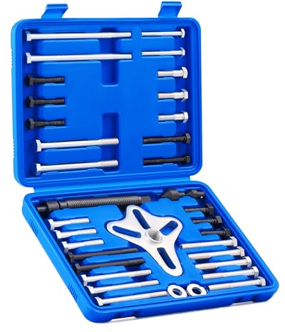 Orion Motor Tech Harmonic Balancer Puller Kit, Power Steering Pulley Puller Installer Tool Set, Automotive Steering Wheel Puller Tool Kit, Flange Type Gear and Crank Puller Set