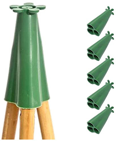 Lot de 5 tiges de bambou Pyramide Wigwam Garden - Support supérieur de protection pour plantes en bambou