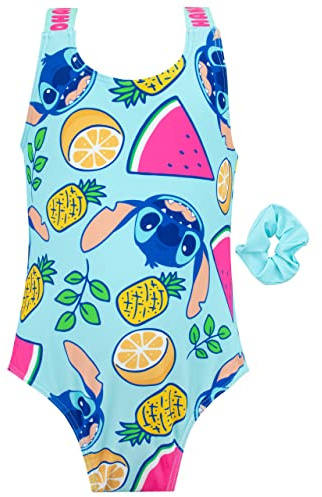 Disney Bañador Stitch coletero | Bañador de Piscina para niña | Bañadores para niña | Merchandising Oficial de Lilo y Stich | 9-10 años