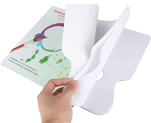 Fyearfly Paleta De Papel Desechable - Paleta De Papel A4 para Rasgar 30 Hojas Papel Resistente Al Agua Suministros para Artistas para Acuarela Pintura Al óleo Gouache