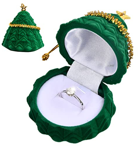 Jinlaili Scatola per Anelli, Jewelry Orecchini Box, Cofanetto Anello di Velluto, Scatola per Anelli di Fidanzamento, Velluto Scatola di Gioielli per Matrimonio, Fidanzamento, 60 x 60 x 70 mm