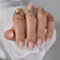 BTArtbox Press on Nails Almond - Short False Nails with Gold Foil Design, 30 Pcs Stick on Nails for Women, Supremely Fit & Glossy Fake Nail in 15 Sizes, Gold End