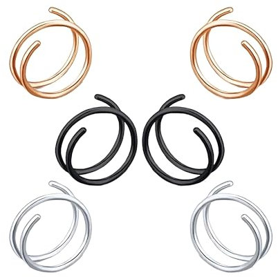 Decentraland Edelstahl-Spiral-Nasenring,doppelter Hoop-Nasenring,einzelnes durchbohrtes Nasenpiercing für Frauen,hypoallergen