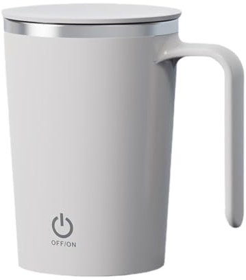 Knadgbft Tasse à café auto-mélangeuse rechargeable et magnétique - 400 ml - Blanc - Durable - Facile à installer