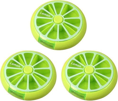 Organizzatore settimanale di pillole, Scatola rotonda for farmaci da 7 giorni 7 scomparti Piccole compresse Scatola settimanale portatile Custodia for pillole da viaggio Dispenser di farmaci facile da