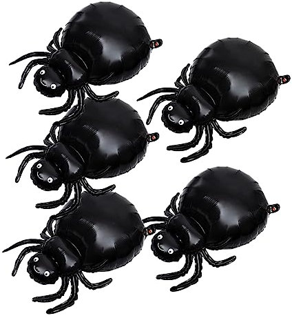 ibasenice 5 Stück Spinnenballon aus Aluminiumfolie halloween costume halloween kleidung costume de halloween Aufblasgerät Luftballons-Set Halloween-Luftballons aus Aluminium Black