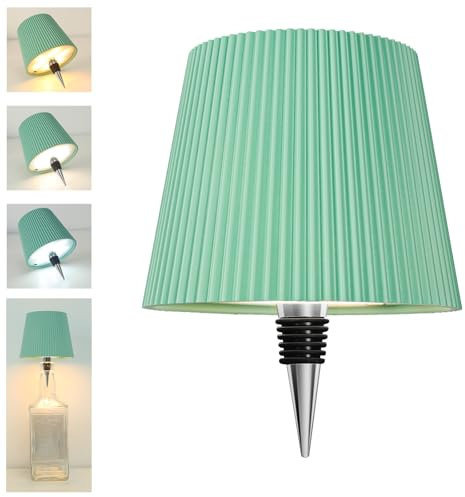 Beaeet illuminazione lampada bottiglia LED Verde menta, ricaricabile USB-C, senza fili, IP54, 3 tonalità dimmerabili, per bottiglie in vetro da tavolo, balcone, terrazza, campeggio, feste
