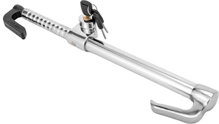 Antivol de direction de voiture 1,4 kg Antivol Voiture Avec clé Verrouillage de pédale en forme de volant de 35 à 85 cm Sécurité antivol Pour coque de direction Verrouillage d'embrayage Extensible