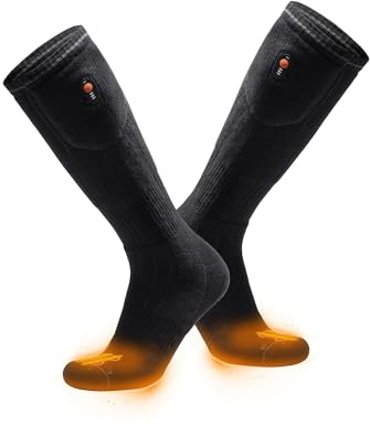 ororo Heated Socks, Toe & Sole Heating, Up to 11H Warmth | Soft wool blend comfort, flat heating elements, breathable moisture-wicking fabric for everyday winter use