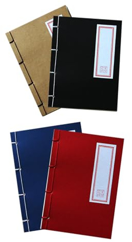 WOONEKY 4 Pièces Petit Carnet De Notes Cahier De Bureau Blocs-notes Portables Bloc-notes Carnet De Style Chinois Cahier D'école Livret Vintage