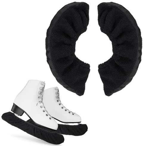 PANYI 2 Paia Paralame Pattini da Ghiaccio Coprilama Pattini Ghiaccio Regolabili Adatti per Hockey su Ghiaccio,Pattini,Lame e Pattinaggio Artistico,Adatti a Bambini e Adulti (Nero + Bianco)