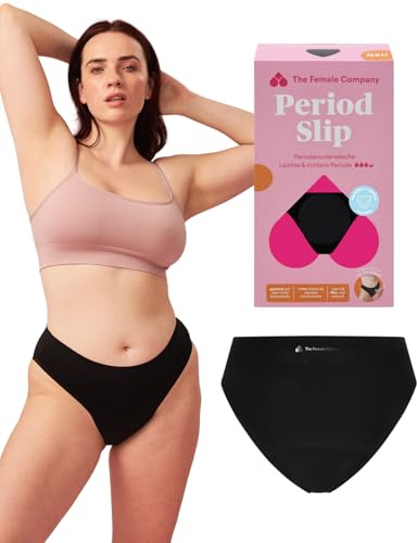 The Female Company Periodenunterwäsche Seamless Slip Schwarz in M – Unsichtbar unter Kleidung, Auslaufschutz bis zu 12h – Atmungsaktive Menstruationsunterwäsche – Flexi Technology & Fluid Protection