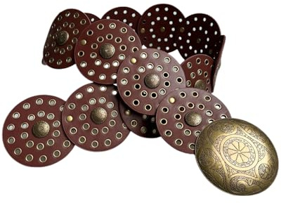 CATZUM Cinturón Mujer Marrón Vintage con Remaches y Ojales, Estilo Vaquero Retro, Cuero PU Ajustable para Jeans, Moda Casual