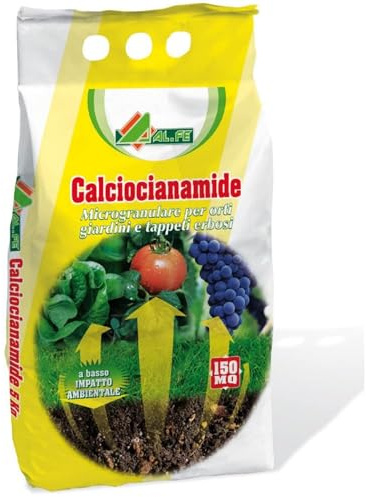 4Kg Di Concime Prato, Orto e Giardino - Calciocianamide Nitrata Microgranulare con 19,8% di Azoto - Fertilizzante PERFETTO per Preparazione Semina e Terreno