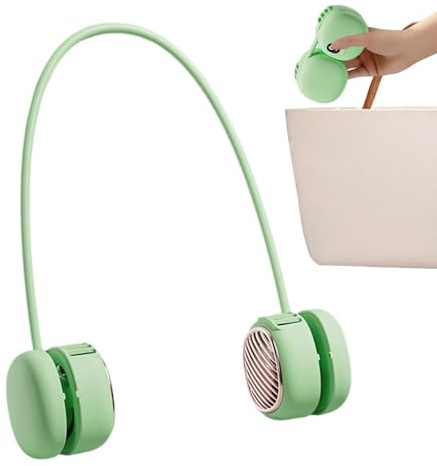 Genérico Ventilador De Cuello Portátil Recargable - 5 Velocidades Silencioso Flexible Y Ponible,Ventilador De Cuello Recargable,para Viajes Verano Camping Crucero Exterior Coche Mujeres