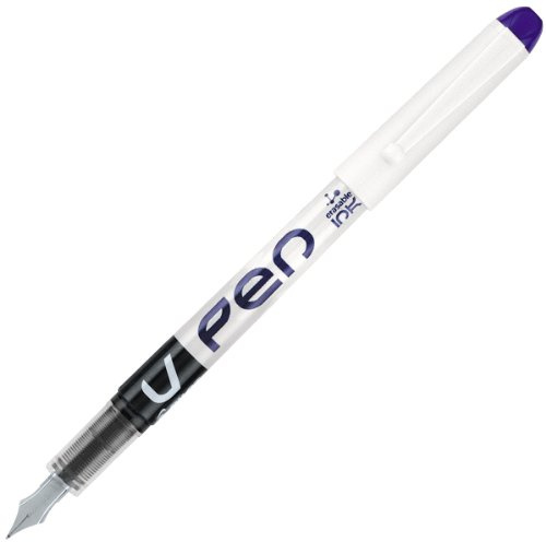 Pilot V Pen Disposable Fountain Pen, Violet, Box of 12