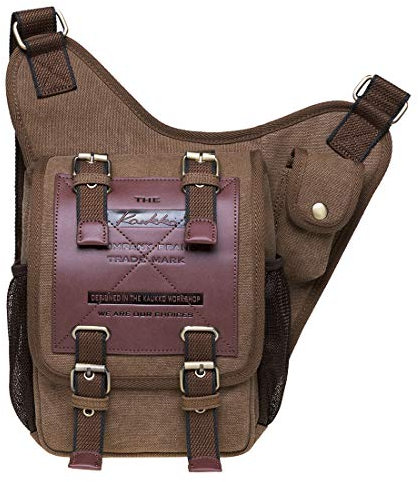 KAUKKO Canvas - Brusttasche für Damen und Herren - Umhängetasche, Khaki Jnl-fh-01, Taille unique, daypack rucksack