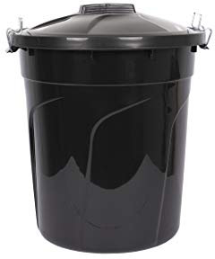 Cofan Cubo de Basura | Color Negro | Capacidad 50 L | Con Asas de Cierre Incorporadas Metálicas| Cubo de Basura con Tapa