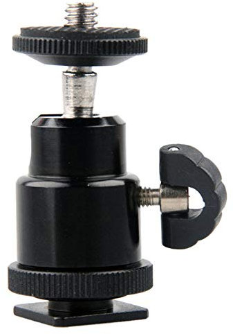 Joselin Mini rotule en alliage d'aluminium 1/4 avec griffe de flash pour appareil photo reflex numérique, appareil photo, mini DV, moniteur etc