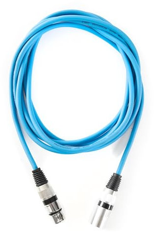 MUSIC STORE XLR Mikrofonkabel, 3 m, Blau, Standardkabel, geeignet für Heim- und Studioanwendungen