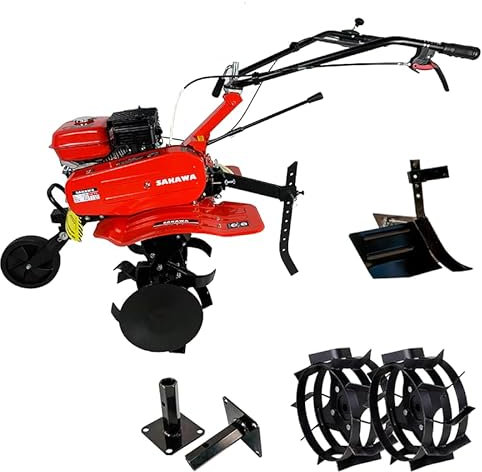 SAKAWA Motoazada 7,5 CV + Ruedas Metálicas 400x8 + Mangones + Asurcador